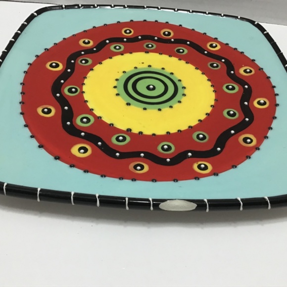 Bella Casa by Ganz Abstract Plate with raised white & Black dots 1990s - Picture 7 of 7